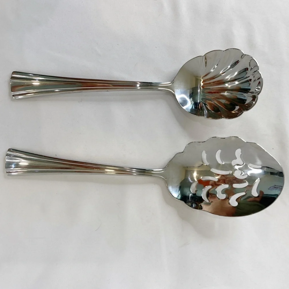 Reed & Barton Brookshire Stainless Steel Slotted Serving Spoon And Berry Spoon